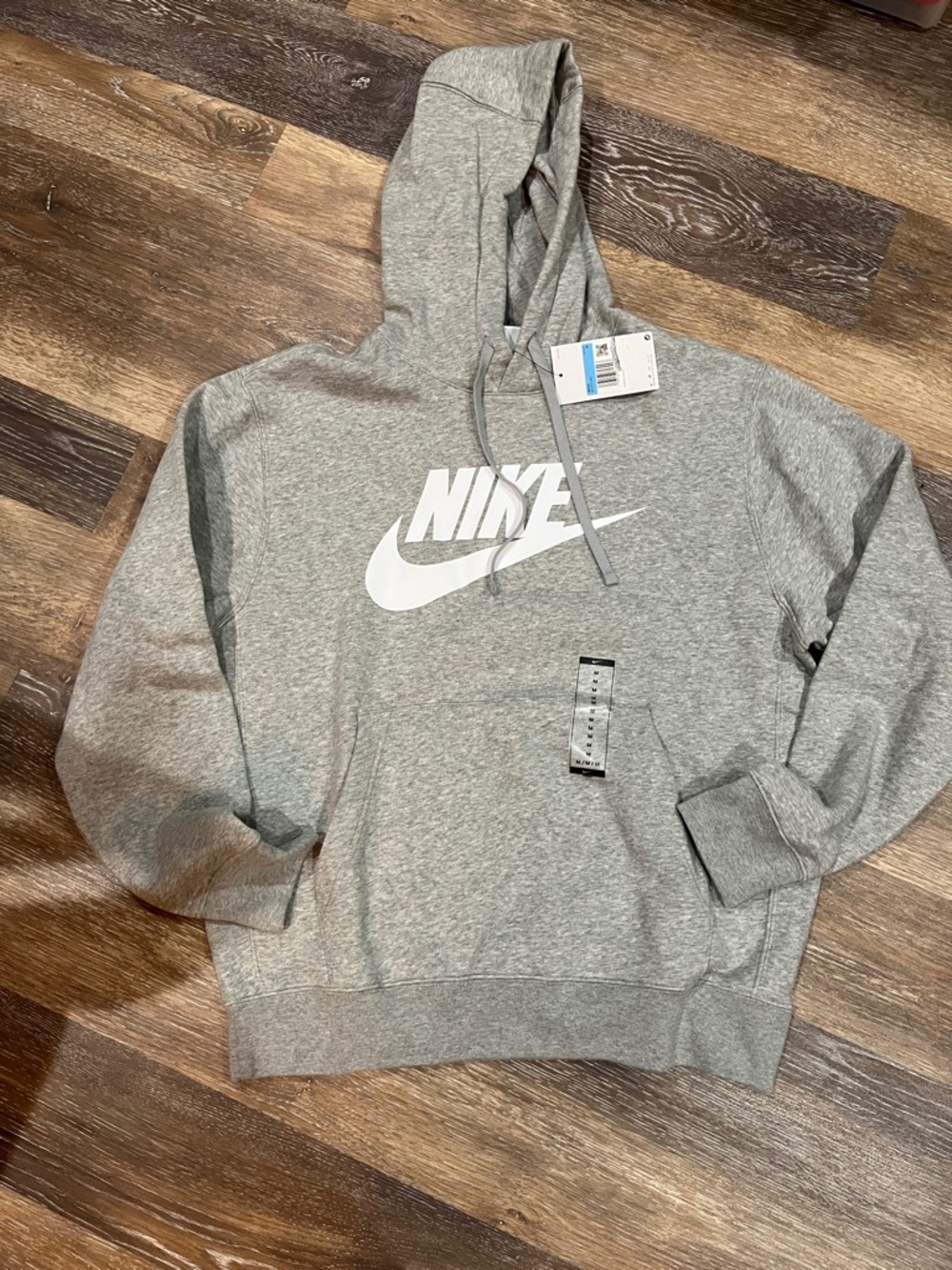 Nike Gray Hoodie with White Logo for Men